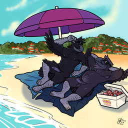 age_difference anthro avian_feet balls beach beak beak_scar beverage_can bodily_fluids building claws cloud cooler dark_body dark_feathers detailed_background dot_eyes dripping duo erection exhibitionism eyewear eyewear_on_head eyewear_only feather_beard feather_hair feathered_body feathers feet foreskin genital_fluids genitals glans hands_behind_head house humanoid_genitalia humanoid_penis lying_on_ground male male/male mexico nipples nude nude_anthro nude_beach nude_male older_anthro older_male on_ground outside penis plant precum precum_drip pseudo_hair romantic romantic_couple shadow simple_eyes sky smile smiling_at_another sunglasses sunglasses_on_face sunglasses_on_head sunglasses_only sunglasses_removed text toe_claws towel tree umbrella vein veiny_penis voyeur water wave younger_anthro younger_male cerdeorhys oxxo gonzalo_(cerdeorhys) hernan_(cerdeorhys) avian bird corvid corvus_(genus) oscine passerine raven 1:1 absurd_res hi_res spanish_text father_(lore) father_and_child_(lore) father_and_son_(lore) incest_(lore) incestuous_voyeur_(lore) parent_(lore) parent_and_child_(lore) parent_and_son_(lore) son_(lore)