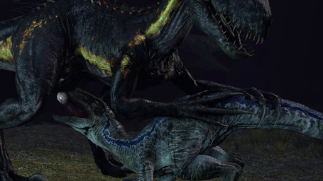 animal_genitalia black_body black_scales blonde_highlights blue_highlights bulge claws deep_throat enemies_to_lovers female feral forest_background genitals grey_body grey_scales highlights_(coloring) licking licking_lips male male/female neck_bulge night oral oral_penetration penetration ragged_teeth scales size_difference tongue tongue_out ireallyliketanks jurassic_park jurassic_world universal_studios blue_(jurassic_world) ripper_(jurassic_world) dinosaur dromaeosaurid indoraptor prehistoric_species reptile saurischian scalie theropod 3d_(artwork) animated digital_media_(artwork) hi_res huge_filesize short_playtime source_filmmaker_(artwork) video