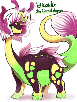 ambiguous_gender feral flower green_body green_eyes green_scales green_tail head_flower kemono orchid_(flower) plant purple_body purple_scales quadruped scales solo tail yellow_body yellow_scales yellow_tail tianhua mythology bicaulix dinosaur dragon elemental_creature flora_fauna flower_creature mythological_creature mythological_scalie prehistoric_species reptile scalie 2025 3:4 hi_res model_sheet
