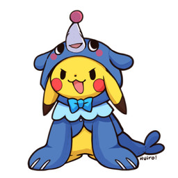 :3 ambiguous_gender black_eyes bow_(feature) bow_tie clothing costume daww dipstick_ears ear_markings feral fur furry_wearing_fursuit fursuit multicolored_ears open_:3 open_mouth open_smile pokemon_costume red_cheeks simple_background smile solo tongue white_background yellow_body yellow_fur huiro nintendo pokemon aquatic generation_1_pokemon generation_7_pokemon mammal pikachu pinniped pokemon_(species) popplio rodent 1:1 2016 full-length_portrait icon low_res portrait signature