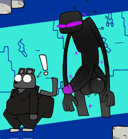 anthro balls big_balls big_butt big_penis black_body black_clothing black_eyes black_hoodie black_nose black_topwear body_growth butt cave clothing duo exclamation_point expansion footwear fur genital_expansion genitals glans grey_body grey_clothing grey_ears grey_footwear grey_fur grey_shoes grey_tail growth hoodie huge_balls huge_penis humanoid_genitalia humanoid_penis inside male moobs obese obese_anthro obese_male overweight overweight_anthro overweight_male penis penis_expansion purple_eyes shoes standing surprised tail thick_thighs three-quarter_view topwear torch vein veiny_penis lucaslora microsoft minecraft mojang xbox_game_studios lucas_(lucaslora) domestic_cat enderman felid feline felis humanoid mammal 2025 digital_media_(artwork) hi_res