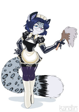 anthro armwear black_armwear black_clothing black_collar black_dress black_elbow_gloves black_gloves black_handwear black_latex black_legwear black_thigh_highs blue_eyes blue_hair boots breasts cleaning_tool clothed clothed_anthro clothed_female clothing collar dress elbow_gloves eyewear feather_duster female fluffy fluffy_tail footwear fur glasses gloves grey_body grey_fur hair handwear high_heeled_boots high_heels latex latex_armwear latex_boots latex_clothing latex_dress latex_elbow_gloves latex_footwear latex_gloves latex_handwear latex_legwear latex_thigh_highs legwear looking_at_viewer maid_headdress markings shoes solo spots spotted_body spotted_fur tail thigh_highs wearing_glasses white_body white_boots white_clothing white_footwear white_fur white_latex kandlin odessa_weird felid mammal pantherine snow_leopard 2019 hi_res