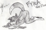 anthro bone breasts female gnawing hair long_hair nude solo girmakesarts fyra canid canine fox mammal red_fox true_fox black_and_white monochrome