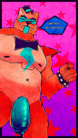 anthro genitals humanoid_genitalia humanoid_penis machine male male/male pecs penis solo theanzelart five_nights_at_freddy's five_nights_at_freddy's:_security_breach scottgames steel_wool_studios glamrock_freddy animatronic bear mammal robot 9:16 hi_res