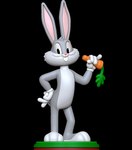 3_toes 3d_(artwork) 3d_modeling 3d_print anthro big_feet bugs_bunny carrot clothing digital_media_(artwork) ears_up feet food gloves grey_body handwear lagomorph leporid looking_sideways looney_tunes male mammal paws plant rabbit rabbit_feet sillytoys smile solo stage teeth toes vegetable warner_brothers