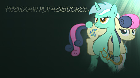 amber_eyes carrying_another cutie_mark duo female feral green_eyes hair horn lyre multicolored_hair musical_instrument pink_hair plucked_string_instrument purple_hair quadruped shoulder_carry standing string_instrument tail two_tone_hair radiationalpha friendship_is_magic hasbro my_little_pony mythology bonbon_(mlp) lyra_heartstrings_(mlp) earth_pony equid equine horse mammal mythological_creature mythological_equine pony unicorn 16:9 2013 hi_res wallpaper widescreen