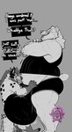 anthro balls belly big_balls big_belly bulge clothing crossed_arms duo genitals licking licking_lips male male/male musclegut muscular overweight sex shirt tail tail_motion tailwag tank_top text tongue topwear underwear wildside bursik_(bursikbadger) wild_(wildside) badger hyena mammal mustelid musteline 2024 english_text hi_res