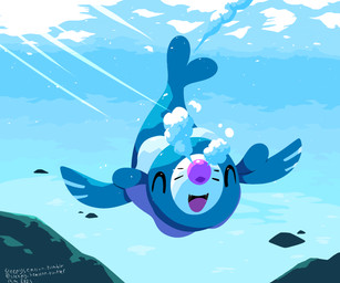 ambiguous_gender blue_body bubble eyes_closed fangs feral happy markings open_mouth solo teeth tongue underwater water whisker_markings sleepy_sealion nintendo pokemon generation_7_pokemon pokemon_(species) popplio 2025 6:5 dated hi_res signature