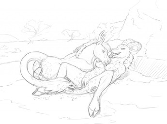 2_heads anthro anthro_on_feral anus bestiality breast_play breast_suck breasts cloven_hooves cunnilingus duo female female/female feral genitals hooves horn living_tail multi_head nude oral penetration sex snake_tail sucking suckling tail tail_fetish tail_in_vagina tail_insertion tail_play tail_sex unusual_anatomy unusual_tail vaginal vaginal_penetration vulva zafara_(artist) bovid caprine chimera cobra deer equid equine goat horse hybrid mammal new_world_deer reindeer reptile scalie snake greyscale monochrome sketch
