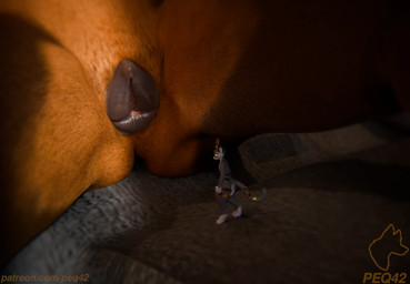 anthro brown_body brown_fur duo female female/female fur genitals grey_body grey_fur horn macro male micro size_difference spread_legs spreading tattoo vulva yellow_horn peq42 untied_verbeger dobermann_(untied_verbeger) peq_(peq42) canid canine canis domestic_dog mammal mayu_(azuki) 3d_(artwork) digital_media_(artwork) hi_res