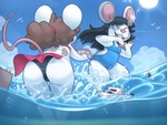 anthro blue_sky butt female fur group macro outside sea ship sky vehicle water watercraft white_body white_fur denaturedalbumin mammal mouse murid murine rodent 2023 4:3 hi_res