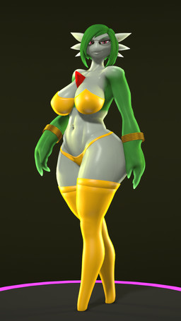 3_fingers big_breasts big_butt bob_cut bra bracelet breasts butt clothed clothing curvy_figure ear_piercing eyelashes eyewear featureless_feet feet female fingers front_view gold_(metal) gold_jewelry green_body green_hair green_skin grin grinning_at_viewer hair jewelry latex leggings legwear looking_at_viewer multicolored_body multicolored_skin narrowed_eyes navel navel_piercing oiled_body piercing red_eyes skimpy skimpy_thong smile smiling_at_viewer smug_face smug_grin solo sunglasses thick_thighs thong topwear underwear white_body white_skin wide_hips thevestige warfaremachine_(modeler) nintendo pokemon warfare_gardevoir gardevoir generation_3_pokemon humanoid pokemon_(species) 3d_(artwork) 9:16 digital_media_(artwork) hi_res portrait source_filmmaker_(artwork)