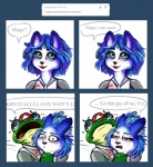 amphibian blue_eyes blue_fur blue_hair blush canine dialog duo english_text female frog fur green_eyes green_skin hair hat krystal looking_at_viewer male mammal nintendo open_mouth slippy_toad star_fox text video_games
Rating: Safe
Score: 3
User: NekoBot
Date: March 17, 2014