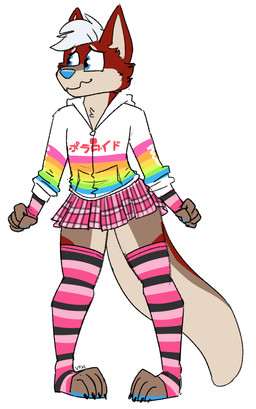 4_toes ambiguous_gender anthro arm_warmers armwear blue_nose bottomwear brown_body brown_fur claws clothed clothing crossdressing feet femboy footwear fur hair hoodie legwear multicolored_body multicolored_fur multicolored_tail nervous nervous_smile pattern_arm_warmers pattern_armwear pattern_bottomwear pattern_clothing pattern_footwear pattern_legwear pattern_skirt pattern_socks pattern_thigh_highs pattern_thigh_socks plaid plaid_bottomwear plaid_clothing plaid_skirt public red_body red_fur simple_background skirt socks solo striped_arm_warmers striped_armwear striped_clothing striped_footwear striped_legwear striped_socks striped_thigh_highs striped_thigh_socks stripes tail tan_body tan_fur tan_inner_ear text thigh_highs thigh_socks toe_claws toes topwear wavy_mouth white_background white_hair zipper vanillayote dakota_(dakotafloof) canid canine canis domestic_dog husky mammal nordic_sled_dog spitz 2021 japanese_text signature translated male_(lore)