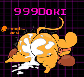 after_sex anthro ass_up big_butt big_ears bodily_fluids boxing_gloves butt clothing cum cum_in_ass cum_inside cum_on_butt damage damage_numbers dialogue female floating_hands gameplay_mechanics genital_fluids handwear lying motion_lines on_front orange_body plant solo tail text skeletonhearts deltarune undertale_(series) orange_(deltarune) elemental_creature flora_fauna mammal mouse murid murine rodent hi_res