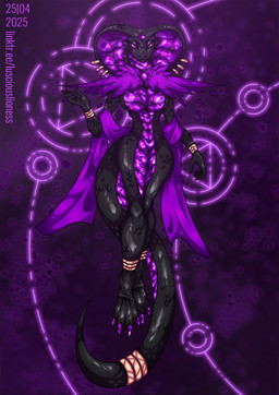 anthro big_breasts black_body breasts claws female front_view jewelry looking_at_viewer nude piercing scales slim snake_hood solo tail thick_thighs toe_claws lusciouslioness obsidian_(luscioulioness) living_latex reptile scalie snake 2025 digital_media_(artwork) hi_res