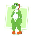 anthro blush boots bottomwear bulge clothing footwear half-closed_eyes looking_at_viewer male narrowed_eyes navel nude shoes simple_background slightly_chubby solo spikes standing thick_thighs underwear wide_hips angryelanoises mario_bros nintendo dinosaur green_yoshi prehistoric_species reptile scalie yoshi absurd_res digital_drawing_(artwork) digital_media_(artwork) hi_res