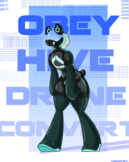 anthro black_body boots clothing drone dronesuit dronification footwear glistening glistening_body gloves handwear hypnosis latex latex_clothing latex_gloves latex_handwear latex_legwear latex_skinsuit leaning leaning_forward legwear lock_bulge lock_symbol male marching mind_control null null_bulge shoes skinsuit solo thigh_boots thigh_highs tight_clothing walking zipper tostilynx toasti_(tostilynx) felid feline felis lynx mammal pantherine wildcat 4:5 absurd_res hi_res