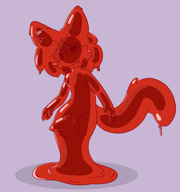 anthro femboy genitals goo_transformation male penis slime solo transformation nightfire cyrus_nightfire canid canine fox mammal