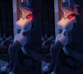 anthro big_breasts breasts butt cigarette clothed clothing female genitals hair huge_breasts humanoid_genitalia humanoid_vulva nipple_piercing nipples nude partially_clothed piercing red_sclera seductive solo thick_thighs vulva ghostoast aeridiccore_(modeler) hellaverse helluva_boss loona_(helluva_boss) canid canine mammal 3d_(artwork) digital_media_(artwork) hi_res