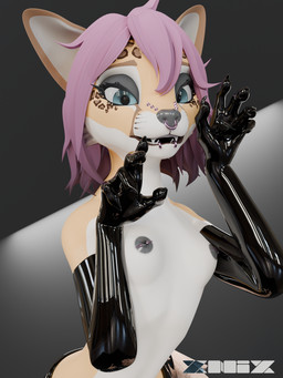 anthro bdsm breasts clothing facial_piercing female gloves hair handwear latex latex_clothing latex_gloves latex_handwear leopard_spots lip_piercing nipple_piercing nipples nose_piercing piercing ring_piercing spots xnix felid leopard mammal pantherine 3:4 3d_(artwork) digital_media_(artwork) hi_res