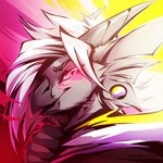 anthro beak fingers hair lgbt_pride nonbinary_pride_colors pink_eyes pride_colors smile solo white_hair neotheta avian 1:1 2021 digital_media_(artwork) headshot_portrait icon portrait nonbinary_(lore)