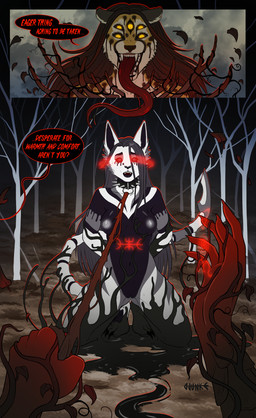 5_eyes anthro black_body black_fur black_sclera bound breasts collar corruption cybernetic_limb cybernetic_tail cybernetics dialogue duo encasement female female/female fur genitals grey_hair hair horror_(theme) hypnosis kneeling latex leash leashed_collar liquid_latex long_hair long_tongue machine markings mind_control multi_eye multicolored_body multicolored_fur nude nude_anthro nude_female speech_bubble spiked_collar spikes spots spotted_body spotted_fur tan_body tan_fur text tongue tongue_out vulva white_body white_fur yellow_body yellow_eyes yellow_fur junkieboi nacita pandora_laplante cheetah cyborg demon domestic_cat felid feline felis mammal 2025 absurd_res comic english_text hi_res trans_(lore) trans_woman_(lore)