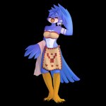 anthro beak biped clothed clothing feathered_wings feathers female smile solo wings kasscabel birb_cafe chelly_(birb_cafe) avian bird budgerigar loriinae parakeet parrot true_parrot 1:1 absurd_res alpha_channel hi_res