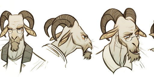 alternate_species angry anthro black_eyes clothed clothing eyewear fluffy fur furrification glasses grumpy hair half-closed_eyes horn male narrowed_eyes open_mouth open_smile simple_background smile solo teeth tongue white_background white_body white_fur coconutmilkyway breaking_bad walter_white bovid caprine goat mammal digital_drawing_(artwork) digital_media_(artwork) expression_sheet headshot_portrait portrait sketch