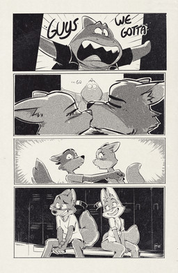 4_fingers anthro anthro_on_anthro blush bodily_fluids bottomless bottomless_anthro bottomless_female bottomless_male breasts butt canon_couple caught_in_the_act clothed clothing dialogue eyes_closed female fingers fur group humanoid_hands kiss_on_lips kissing locker locker_room male male/female shirt sweat tail teeth text tongue topwear trio edtropolis dreamworks the_bad_guys diane_foxington mr._shark_(the_bad_guys) mr._wolf_(the_bad_guys) aquatic canid canine canis fish fox mammal shark wolf 2025 absurd_res comic english_text hi_res