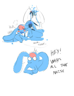 :o after_dildo_penetration after_sex ambiguous_gender blue_ears blue_goo blue_slime brain breath dialogue dildo duo genitals goo_slime humanoid_dildo machine male moan offscreen_character open_mouth organs panting sex_toy simple_background text white_background boxwater rits_(boxwater) tyrant_(boxwater) android goo_creature goo_humanoid humanoid robot 2025 comic digital_drawing_(artwork) digital_media_(artwork) english_text