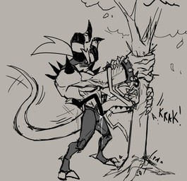 abdominal_bulge against_natural_surface against_surface against_tree anal anal_penetration anthro asphyxiation big_hands bodily_fluids bracelet choking claws collar cum cum_in_ass cum_inside drooling duo genital_fluids genitals hair hand_around_neck horn jewelry knot long_tail male male/male mohawk motion_lines muscular muscular_male penetration penis pinned plant ponytail saliva scratching sharp_teeth size_difference skinny_male sound_effects spiked_bracelet spiked_collar spikes tail teeth toe_claws tree spiceskeleton asian_mythology east_asian_mythology japanese_mythology mythology sega sonic_the_hedgehog_(series) the_deadly_six zavok zazz demon horned_humanoid humanoid oni yokai zeti zeti_(species) hi_res sketch