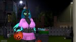 16:9 3d_(artwork) 4k absurd_res anthro anthrofied arthropod big_breasts bottomwear breasts changeling clothed clothing digital_media_(artwork) donglysfm female friendship_is_magic halloween hasbro hi_res holidays mature_anthro mature_female moon my_little_pony night nurse queen_chrysalis_(mlp) skirt solo tombstone widescreen