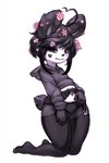 5_fingers ahoge anthro armwear bedroom_eyes biped black_eyes black_hair clothing feet female fingers flat_chested flower footwear fur garter_belt garter_straps hair half-closed_eyes heart_symbol hoodie kneeling legwear lingerie looking_at_viewer narrowed_eyes panties plant seductive simple_background smile solo thigh_highs toes topwear underwear white_body white_fur crookedtrees ken_ashcorp kenny_(kenashcorp) bear giant_panda mammal 2:3 hi_res