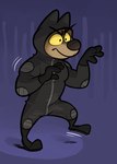 anthro black_clothing black_suit brown_body brown_fur brown_nose burglar burglary clothing crime criminal fur male male_anthro motion_lines purple_background robber robbery robbing simple_background solo stealing suit thief thug tiptoes yellow_sclera wizzdono dreamworks the_bad_guys mr._wolf_(the_bad_guys) canid canine canis mammal wolf hi_res