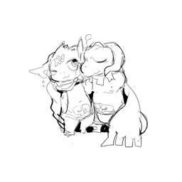 amputee anthro clothed clothing disability duo eyes_closed fur happy hug male missing_arm one_eye_closed topless topless_male young young_anthro young_male moesouna_gomi mythology desire_(moesouna_gomi) i_(moesouna_gomi) dragon furred_dragon furred_scalie mythological_creature mythological_scalie scalie 1:1 2026 monochrome adult_(lore)
