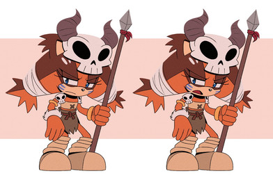 anthro blue_eyes bodypaint boots bottomwear clothed clothing face_paint female footwear fur loincloth melee_weapon polearm shoes simple_background skull_hat solo spear stone_spear weapon galaxy_cowboy sega sonic_boom sonic_the_hedgehog_(series) sticks_the_jungle_badger badger mammal mustelid musteline 2024