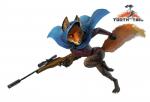 anthro bad_trigger_discipline barefoot biped black_nose blue_cape blue_clothing cape clothed clothing dipstick_tail feet female fluffy fluffy_tail fur furgonomics gun holding_gun holding_object holding_ranged_weapon holding_weapon inner_ear_fluff looking_back markings orange_body orange_fur purple_clothing purple_topwear ranged_weapon rifle running simple_background solo tail tail_markings text topwear tuft weapon white_background jerome_jacinto tooth_and_tail kasha_(tnt) canid canine fox mammal 2015 english_text official_art