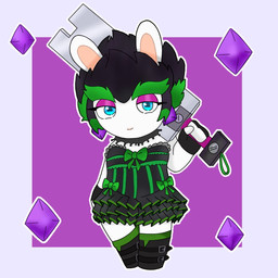 amethyst_(gem) anthro belt belt_buckle black_belt black_boots black_choker black_clothing black_dress black_footwear black_hair black_handwear black_jewelry black_mittens black_necklace blue_eyes boots buckle choker classy closed_smile clothed clothed_anthro clothed_female clothing dress eyebrows eyelashes female female_anthro footwear fur gem green_bow green_eyebrows green_hair hair half-closed_eyes handwear holding_melee_weapon holding_object holding_sword holding_weapon jewelry left-handed light lips long_ears looking_at_viewer melee_weapon mitten_hands mittens mouth_closed narrowed_eyes necklace noseless purple_background purple_ear_piercing purple_eyelids shoes short_hair simple_background smile smiling_at_viewer solo spiky_hair standing sword tan_inner_ear tan_lips thick_eyebrows weapon white_body white_fur peypey_mei1925 mario_bros mario_plus_rabbids_sparks_of_hope nintendo raving_rabbids rayman_(series) ubisoft edge_(mario_plus_rabbids) lagomorph mammal rabbid 1:1 2023 colored crossover digital_drawing_(artwork) digital_media_(artwork) english_description full-length_portrait hi_res lighting portrait shaded