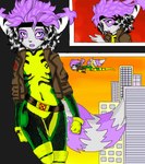 alternate_species anthro female furrification parody solo tail tai-tai marvel x-men rogue_(marvel) felid mammal colorful_theme digital_media_(artwork) low_res oekaki