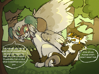 3_eyes adolescent adult_on_adolescent adult_on_child adult_on_young age_difference anal anal_penetration back_wings black_body black_fur blind bodily_fluids crying dialogue disability duo explicitly_stated_nonconsent feral forced forest forest_background forest_sex fur halo male male/male multi_eye nature nature_background penetration plant power_bottom rape scar sex speech_bubble tears text tree white_body white_fur wings wings_on_head yellow_eyes young moonkitty03 warriors_(book_series) atlas_(moonkitty03) ghost_(moonkitty03) domestic_cat felid feline felis mammal 4:3 english_text hi_res grandchild_(lore) grandfather_(lore) grandparent_(lore) grandparent_and_grandchild_(lore) grandson_(lore) incest_(lore)