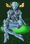 blue_sclera breasts clothing cybernetics female footwear grey_nipples high_heels lips machine nipples not_furry shoes solo yellow_eyes grriva alien cyborg humanoid robot hi_res