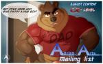 aaron_(artist) advertisement anthro bear belly biceps big_biceps big_muscles border brown_bear brown_body brown_eyes brown_fur brown_nose claws clenched_teeth clothing cropped daddy_kink dialogue digital_media_(artwork) dillon_(aaron) english_text front_view fur genitals grizzly_bear hand_on_hip looking_at_viewer male mammal manly mature_anthro mature_male multicolored_body multicolored_fur muscular muscular_anthro muscular_male paws pecs penis pose shirt simple_background solo standing teeth text topwear ursine white_border