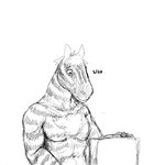 1:1 anthro bill_(hladilnik) black_and_white briefcase equid equine hair hi_res hladilnik male mammal monochrome sketch solo zebra