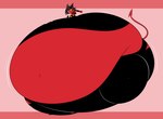 belly big_belly big_butt black_bottomwear black_clothing black_eyes black_fingerless_gloves black_gloves black_hair black_handwear black_horn black_overalls black_pants bottomwear butt clothing eyelashes female fingerless_gloves gloves hair handwear horn huge_belly huge_butt huge_thighs hyper hyper_belly hyper_butt hyper_pear hyper_thighs monobutt morbidly_obese morbidly_obese_female morbidly_obese_humanoid motion_lines navel not_furry obese obese_female obese_humanoid overalls overweight overweight_female overweight_humanoid pants pink_background red_body red_tail simple_background smile solo spade_tail tail teeth thick_thighs three-quarter_view torn_bottomwear torn_clothing torn_pants yellow_sclera kinkofthel helluva_boss millie_(helluva_boss) demon humanoid imp 2025 absurd_res colored digital_media_(artwork) flat_colors hi_res signature