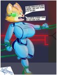 anthro big_breasts big_butt bodily_fluids bodysuit breasts butt camel_toe clothed clothing crossgender dialogue fangs female fur green_eyes nervous open_mouth outline skinsuit solo speech_bubble sweat sweatdrop teeth tentacles text thick_thighs tight_clothing tongue wide_hips zero_suit voy_barranca_abajo metroid nintendo star_fox fox_mccloud zerosuit_fox canid canine canis fox mammal 3:4 english_text hi_res