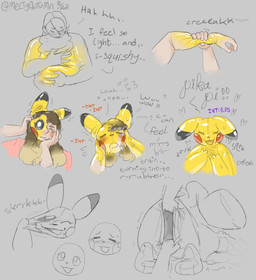 blush bodily_fluids body_transformation drooling female goo_transformation grey_background inflatable intelligence_loss latex latex_transformation mental_transformation mid_transformation pokemon_speak pool_toy pooltoy_transformation saliva simple_background solo species_transformation squeaking strategically_placed_hole stretched_anus stretching_face stretchy text transformation transformation_sequence meltyautumn nintendo pokemon maddie_(meltyautumn) animate_inanimate generation_1_pokemon human latex_creature living_inflatable mammal pikachu pokemon_(species) rodent english_text hi_res sketch