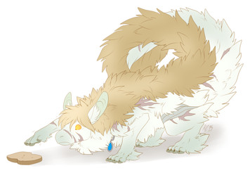 ambiguous_gender bread feral food fur no_pupils simple_background solo standing tail white_background nebelviper mythology dragon furred_dragon furred_scalie mythological_creature mythological_scalie scalie