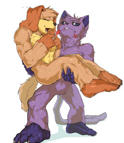 3_toes 4_fingers anthro anthrofied biped bite biting_lip black_sclera bodily_fluids bridal_carry carrying_another claws duo eyes_closed feet fingers fur male male/male male_anthro open_mouth orange_body orange_fur paws pendant_only purple_body purple_fur shadow simple_background spiral spiral_eyes standing sun_pendant sweat tail teeth_showing toe_claws toes white_background white_eyes yellow_body yellow_fur pitania4 mob_entertainment poppy_playtime smiling_critters catnap_(poppy_playtime) dogday_(poppy_playtime) bird_dog canid canine canis cocker_spaniel critters_(poppy_playtime) domestic_cat domestic_dog felid feline felis hunting_dog mammal spaniel 2025 digital_media_(artwork) hi_res