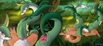 animal_genitalia bulge cloaca cloacal cloacalingus dominant dominant_female fellatio female female/female feral genitals group group_sex male male/female oral penetration penile penis pussy restrained sex size_difference smaller_male snout_fuck spread_pussy spreading star threesome trio star_peddler nintendo pokemon charmeleon generation_1_pokemon generation_5_pokemon pokemon_(species) serperior absurd_res hi_res incest_(lore) sibling_(lore) sister_(lore) sisters_(lore)